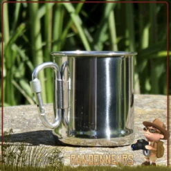Mug 33 Cl Inox Isotherme Avec Mousqueton RELAGS -Camp Horizon Soldes Magasin mug 33 cl inox isotherme avec mousqueton relags 3