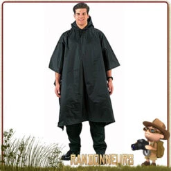 Poncho Tarp Militaire NOIR Rothco