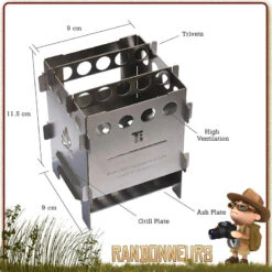 Réchaud Bois Pliant Bushbox Titane Bushcraft Essentials -Camp Horizon Soldes Magasin rechaud bois pliant bushbox titane bushcraft essentials 6