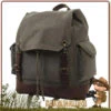 Sac A Dos Bushcraft Vintage Canvas Cuir Vert Olive Rothco