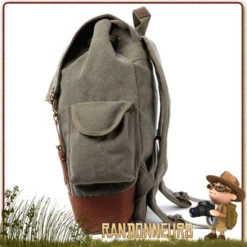 Sac A Dos Bushcraft Vintage Canvas Cuir Vert Olive Rothco -Camp Horizon Soldes Magasin sac a dos bushcraft vintage canvas cuir vert olive rothco 3