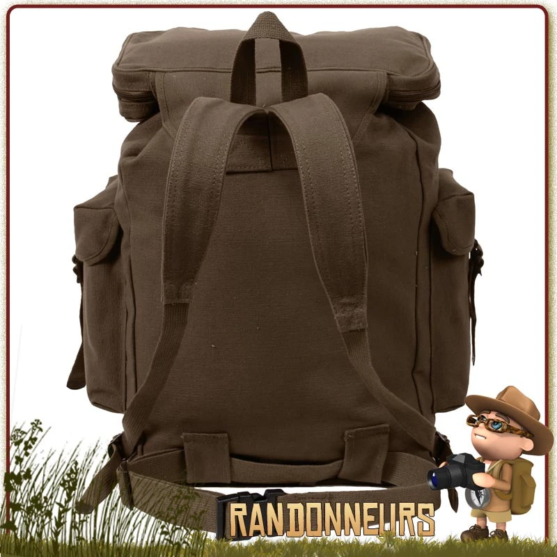 Sac à Dos Vintage Bushcraft MARRON Rothco 2 Sac à Dos Vintage Bushcraft MARRON Rothco – Image 2