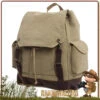 Sac A Dos Vintage Canvas Cuir Bushcraft BEIGE Rothco