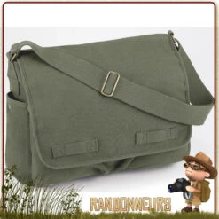 Sac Besace Vintage Classic Messenger VERT Rothco