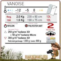 Sac Couchage VANOISE 190 Wilsa -Camp Horizon Soldes Magasin sac couchage vanoise 190 wilsa 2