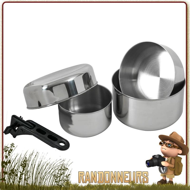 Set Popote Bivouac Inox Biwak 2 RELAGS 1 Set Popote Bivouac Inox Biwak 2 RELAGS