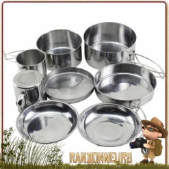 Set Popote Camping Inox 2 Personnes Highlander