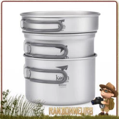 Set Popote Titane 3 Pieces Keith -Camp Horizon Soldes Magasin set popote titane 3 pieces keith 4