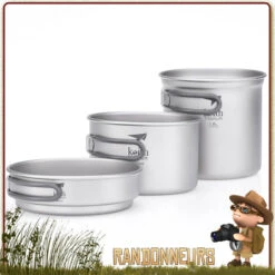 Set Popote Titane 3 Pieces Keith -Camp Horizon Soldes Magasin set popote titane 3 pieces keith 6