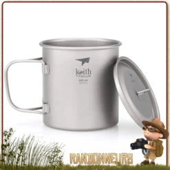 Tasse Pot Titane Avec Poignée 55 Cl KEITH -Camp Horizon Soldes Magasin tasse pot titane avec poignee 55 cl keith 2