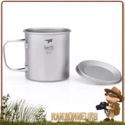 Tasse Pot Titane Avec Poignée 55 Cl KEITH -Camp Horizon Soldes Magasin tasse pot titane avec poignee 55 cl keith 3